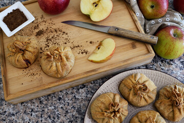 Homemade apple pies. Pastors dessert for Thanksgiving.