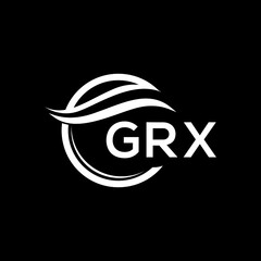 GRX letter logo design on black background. GRX creative initials letter logo concept. GRX letter design.
