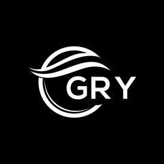 GRY letter logo design on black background. GRY  creative initials letter logo concept. GRY letter design.
