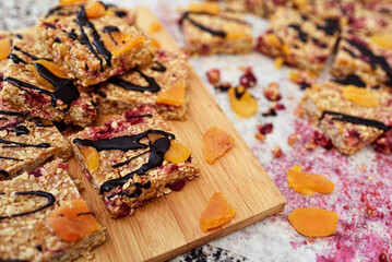 Oatmeal cookies with berries. Healthy vegan dessert.
