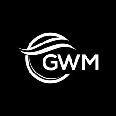 GWM letter logo design on black background. GWM  creative initials letter logo concept. GWM letter design.
