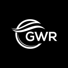 GWR letter logo design on black background. GWR  creative initials letter logo concept. GWR letter design.
