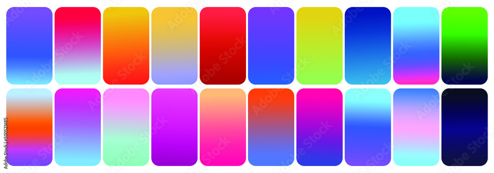 Poster set of modern screen vector background. color template for mobile app