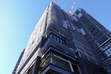 Construction buildings in city of Tokyo, Japan