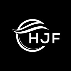 HJF letter logo design on black background. HJF  creative initials letter logo concept. HJF letter design.
