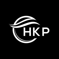 HKP letter logo design on black background. HKP  creative initials letter logo concept. HKP letter design.
