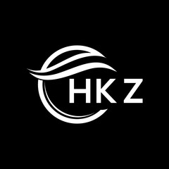 HKZ letter logo design on black background. HKZ  creative initials letter logo concept. HKZ letter design.
