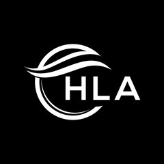 HLA letter logo design on black background. HLA  creative initials letter logo concept. HLA letter design.
