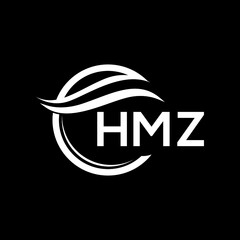 HMZ letter logo design on black background. HMZ  creative initials letter logo concept. HMZ letter design.
