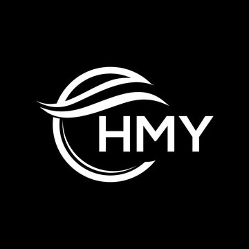 HMY letter logo design on black background. HMY  creative initials letter logo concept. HMY letter design.
