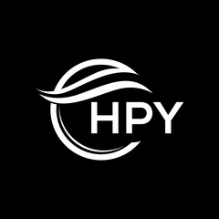 HPY letter logo design on black background. HPY  creative initials letter logo concept. HPY letter design.
