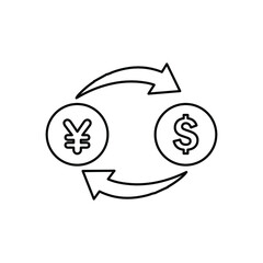 Convert, money line icon. Outline vector.