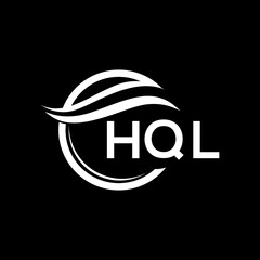 HQL letter logo design on black background. HQL  creative initials letter logo concept. HQL letter design.
