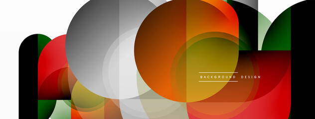 Fototapeta premium Creative geometric wallpaper. Minimal circle triangle and square line abstract background. Vector illustration for wallpaper banner background or landing page