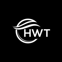 HWT letter logo design on black background. HWT  creative initials letter logo concept. HWT letter design.