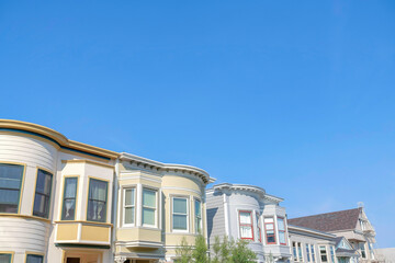 Complex suburbs houses with same building structures in San Francisco, California