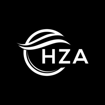 HZA letter logo design on black background. HZA  creative initials letter logo concept. HZA letter design.
