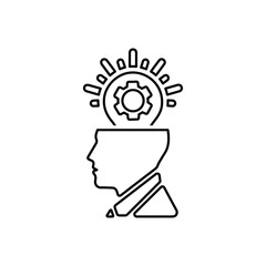 Creativity, idea, user outline icon. Line vector design.