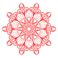Fototapeta na wymiar mandala pattern for Coloring book page. Round Mandala with floral style. Vintage decorative Flower Mandala. Round pattern illustration vector for event management.