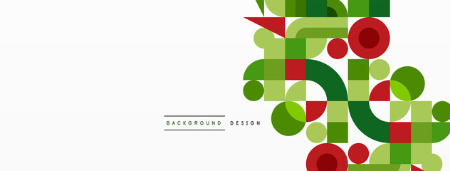 Minimal geometric abstract background. Circle square and triangle design. Trendy techno business template for wallpaper, banner, background or landing