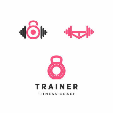 barbell and dumbbell fitness equipment Image graphic icon logo design abstract concept vector stock. Can be used as a symbol associated with sport tool.
