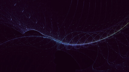 3D rendering abstract blue fractal light background