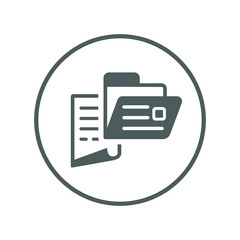 Document, business, file icon. Gray vector sketch.