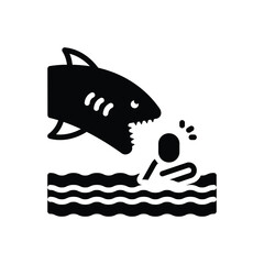 Black solid icon for attacked