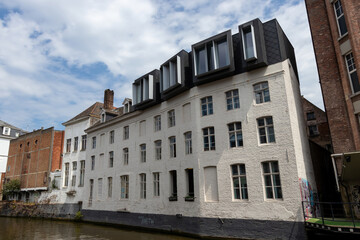 Fototapeta na wymiar A mix of old and modern architecture, Ghent, Belgium