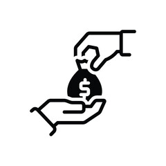 Black solid icon for granted 