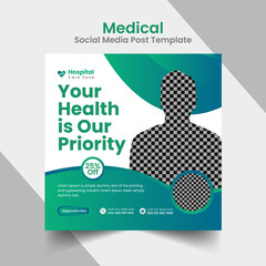 Medical or Health social media banner ad design template for doctor, hospital, clinic, dental, healthcare, dentiste, pharmacy