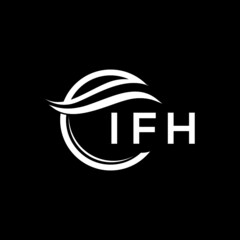 IFH letter logo design on black background. IFH  creative initials letter logo concept. IFH letter design.
