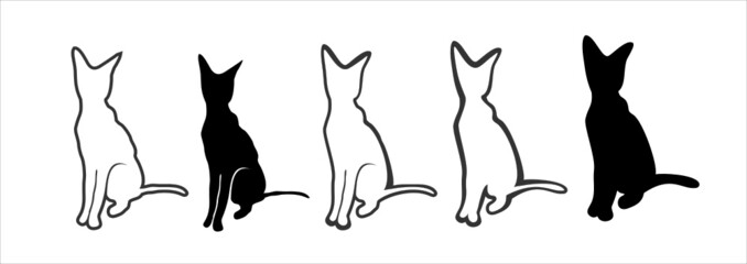 Logo, Katze, isoliert, Katze, Leopard, Luchs, Bengalkatze, Savanne, Haustier, Ashera, eine Linie