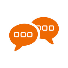 Feedback, chat, communication icon. Orange vector sketch.