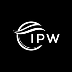 IPW letter logo design on black background. IPW  creative initials letter logo concept. IPW letter design.
