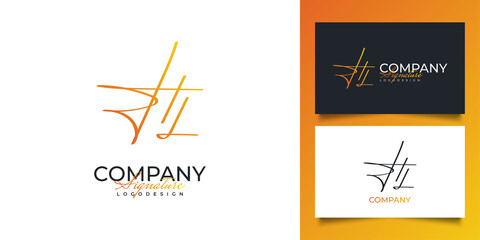 Initial H and L Logo Design in Minimalist Handwriting Style. HL Initial Signature for Logo or Business Identity