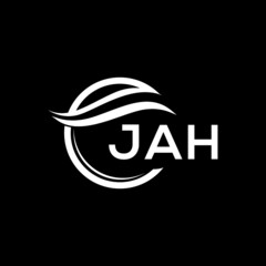 JAH letter logo design on black background. JAH  creative initials letter logo concept. JAH letter design.
