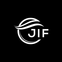 JIF letter logo design on black background. JIF  creative initials letter logo concept. JIF letter design.
