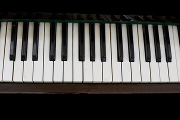 Photo of piano keys taken in close-up musical instrument