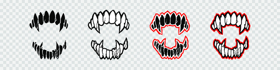 Vampire teeth vector isolated on white background