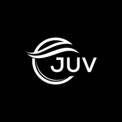 JUV letter logo design on black background. JUV creative initials letter logo concept. JUV letter design. 