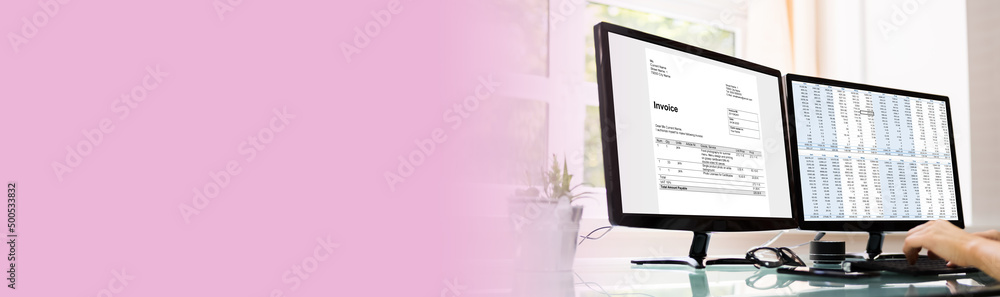 Poster analyst working with spreadsheet