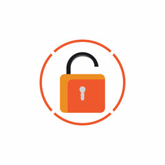 Flat unlock icon vector background