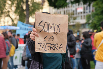 Earth Day demonstration in Buenos Aires, Argentina; environmental activism.