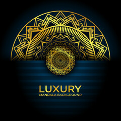 Luxury mandala background design with golden color