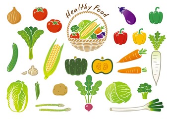 野菜　イラスト　アイコンセット　ベクター