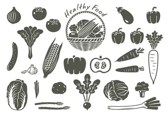 野菜　イラスト　アイコンセット　ベクター