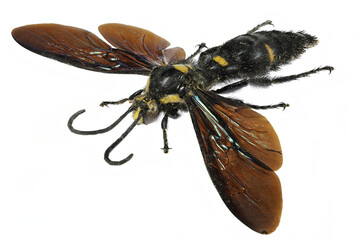 giant scoliid wasp (Megascolia procer javanensis) isolated on white background