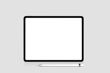 Blank Realistic Tablet Mockup with pencil 