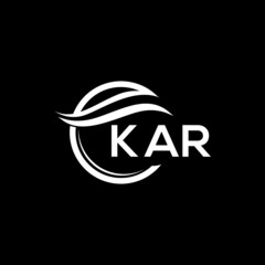 KAR letter logo design on black background. KAR  creative initials letter logo concept. KAR letter design.
